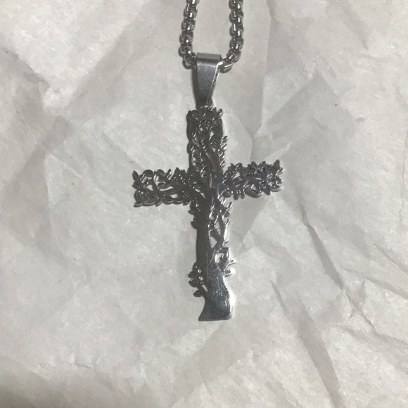 Christian cross tree pendant necklace - Picture 2 of 4